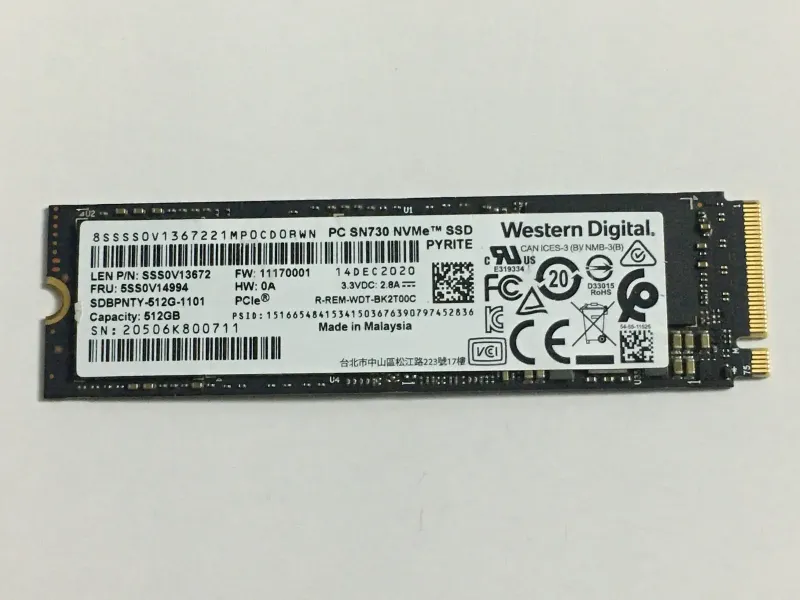 WDC PC SN730 SDBPNTY-512G-1006 Western Digital - M.2 Nvme - 2280 512GB